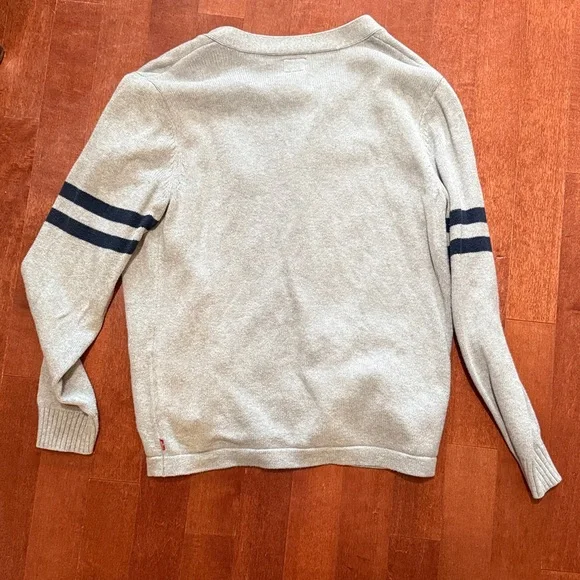 Levi's Light Gray Cardigan with Dark Blue Stripes - Picture 3 of 3